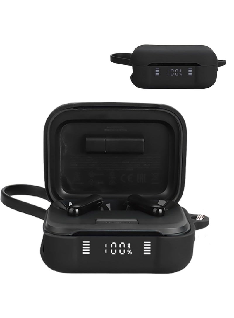 Protective Case Compatible with Soundcore P41i by Silicone Case for Soundcore P41i by  Portable Scratch Case with Carabiner (Black) - Image 1